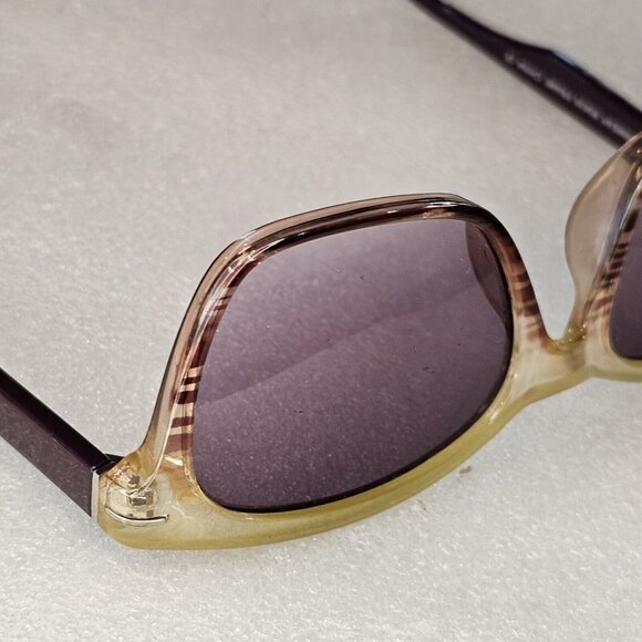 Cateye Runway Sunwear Sunglasses Cream Purple Lenses Retro Mod RS639 Khaki - Picture 3 of 14